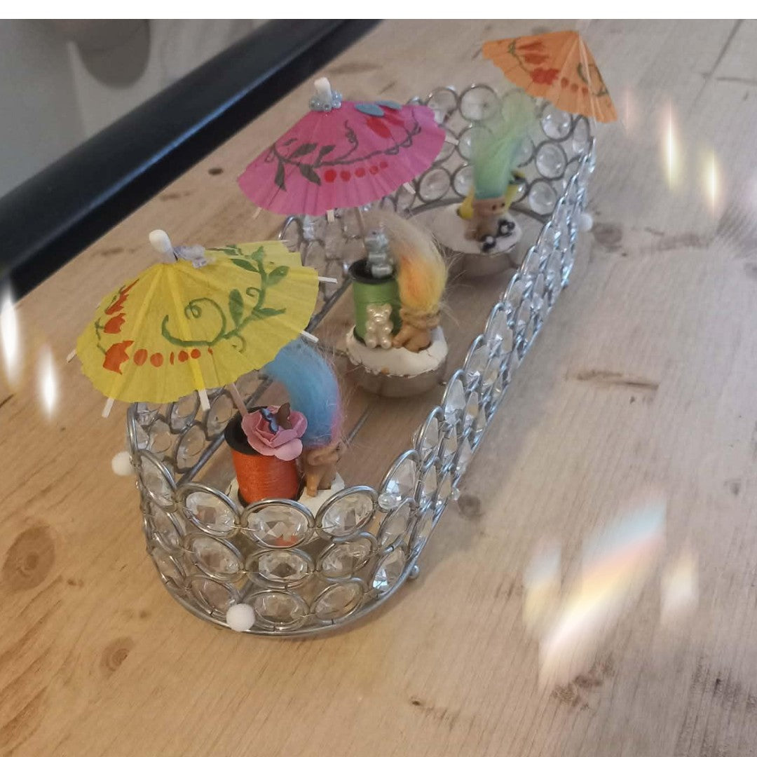 Table Sun Catcher with diorama glass Beads Brand New