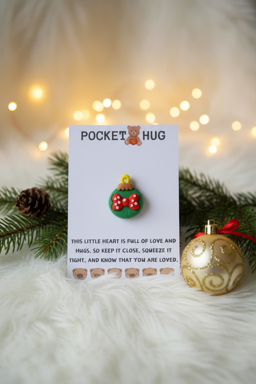 Christmas Bauble Pocket Hug Lifestyle