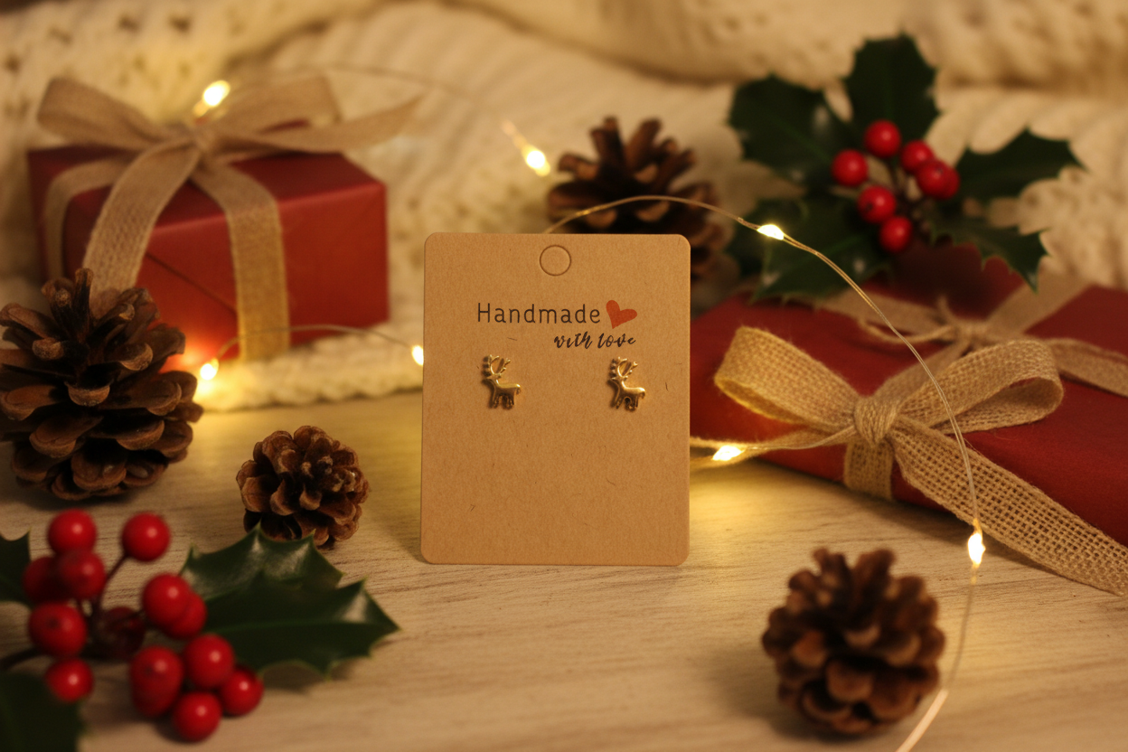 Christmas Reindeer Earrings Lifestyle