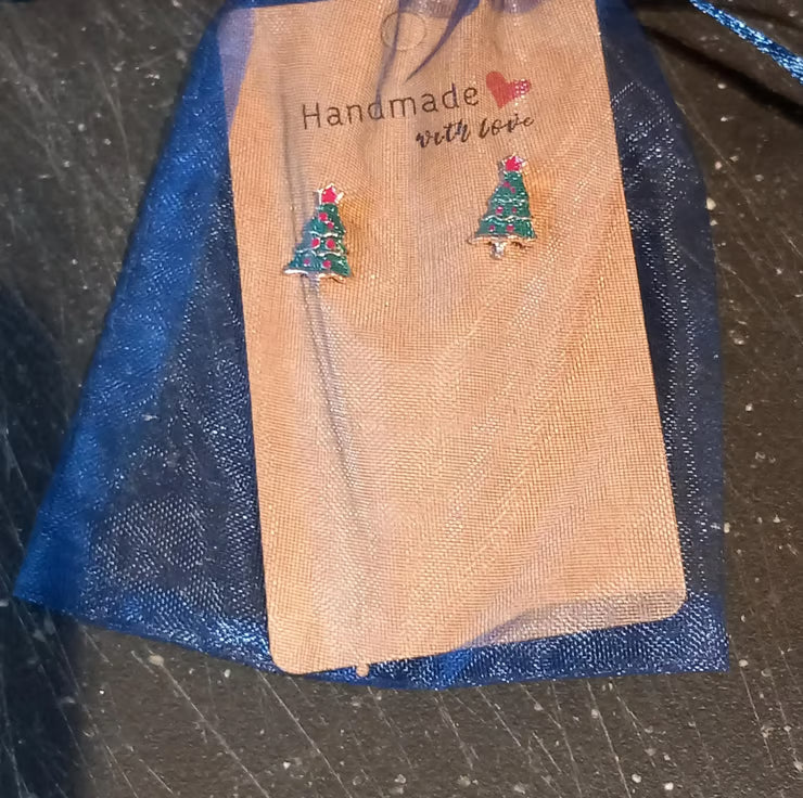 Christmas tree earrings in free gift bag