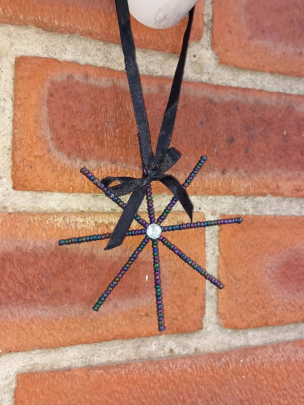 Hanging Black Beaded Star Suncatcher glass Beads Brand New - Tadley crafts