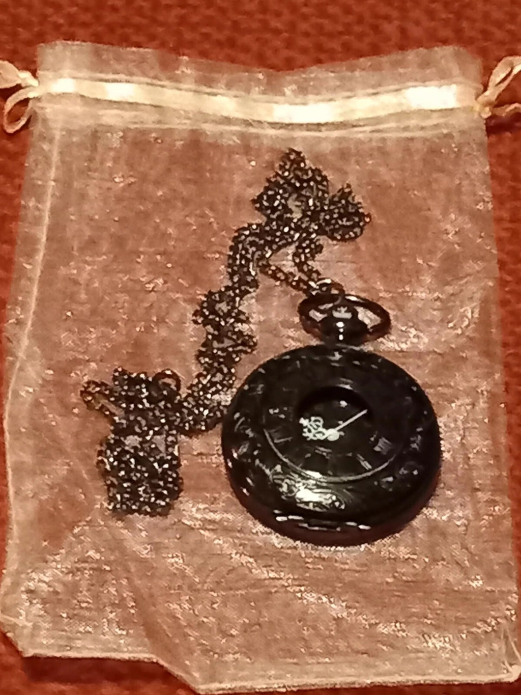 Necklace watch in organza gift bag