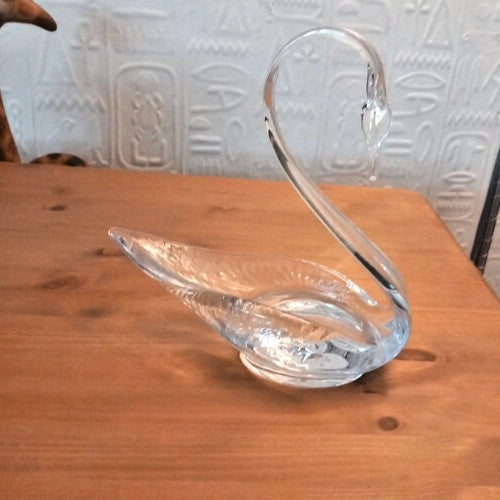 Swan glass trinket dish Collectable RARE