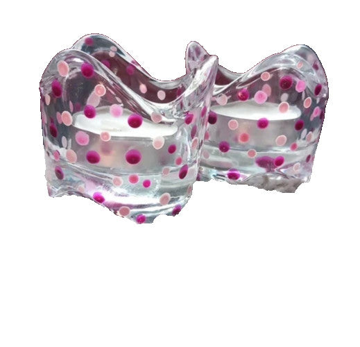 Purple dotty tealight holders