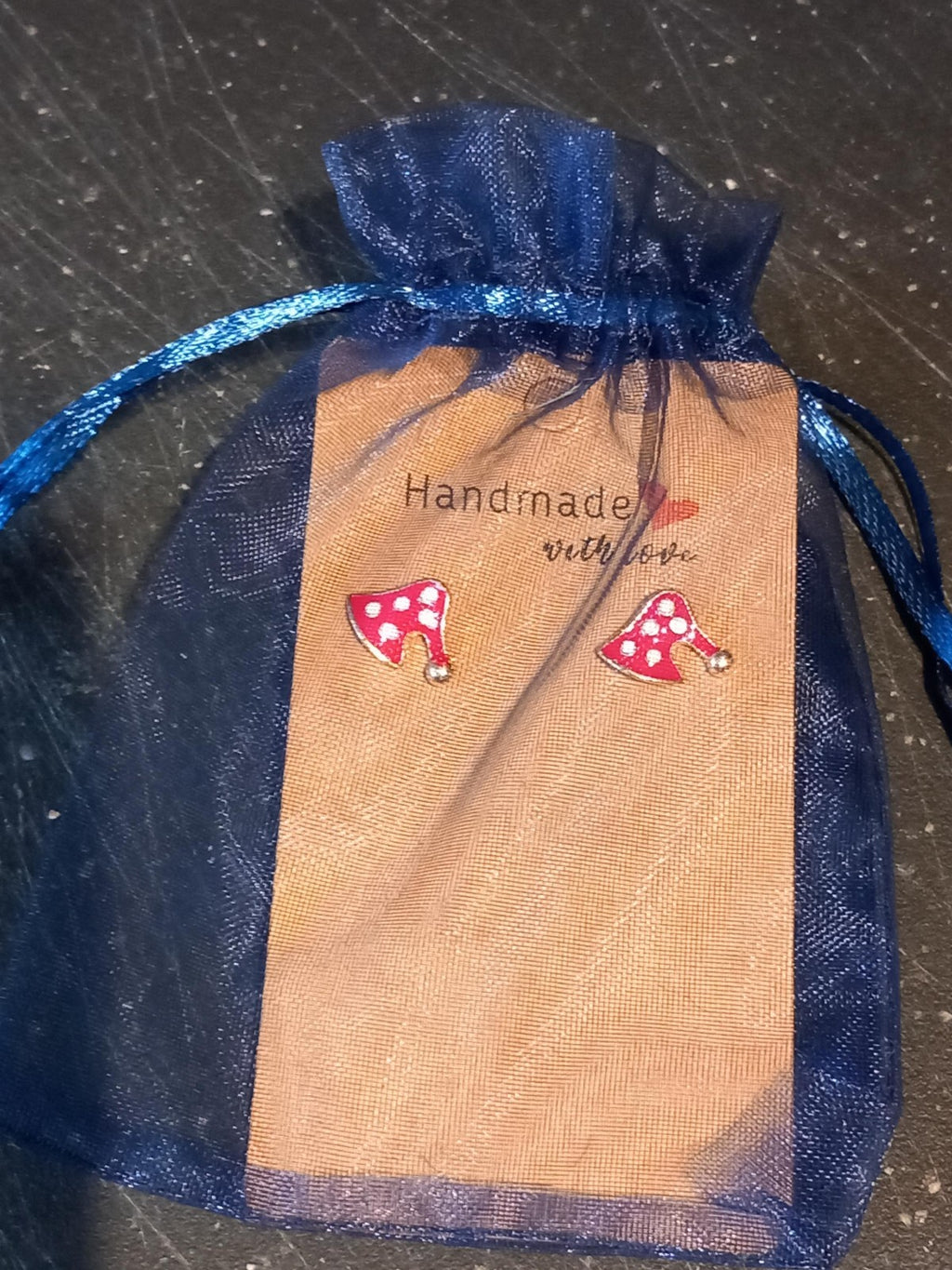 Christmas Hat Stud Earrings | Handmade Enamel Gift for Her | Jewellery UK