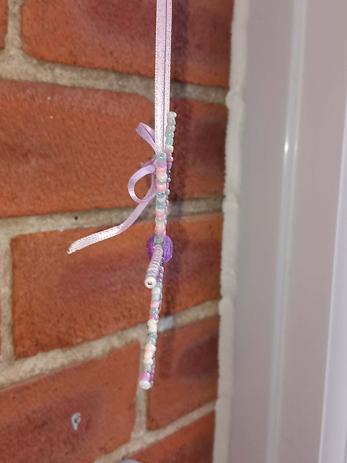 Hanging Purple Beaded Star Suncatcher glass Beads Brand New