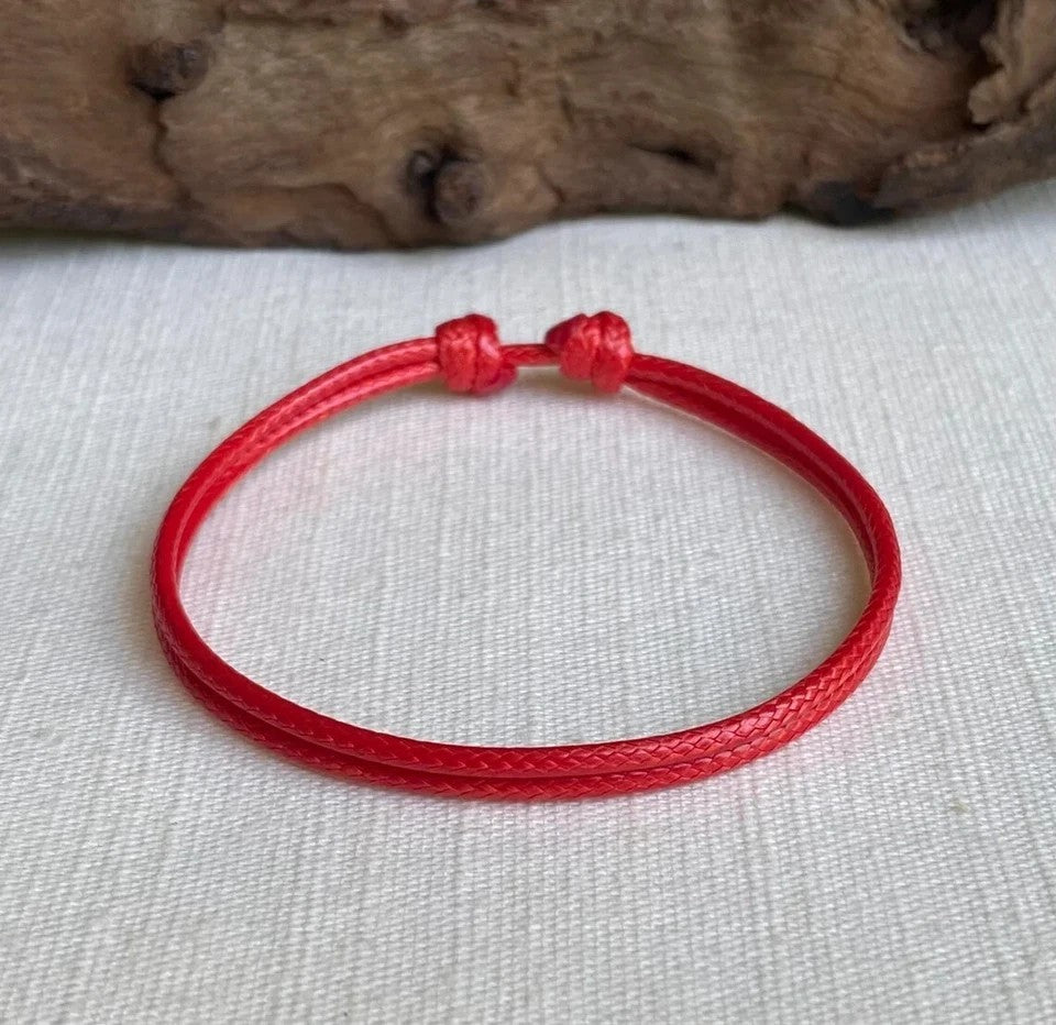 Red Waxed cord bracelet