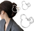 Silver Mouse Bow Style Hair Claw Clips for Thick Hair | Pack of 2 | Gift for Her