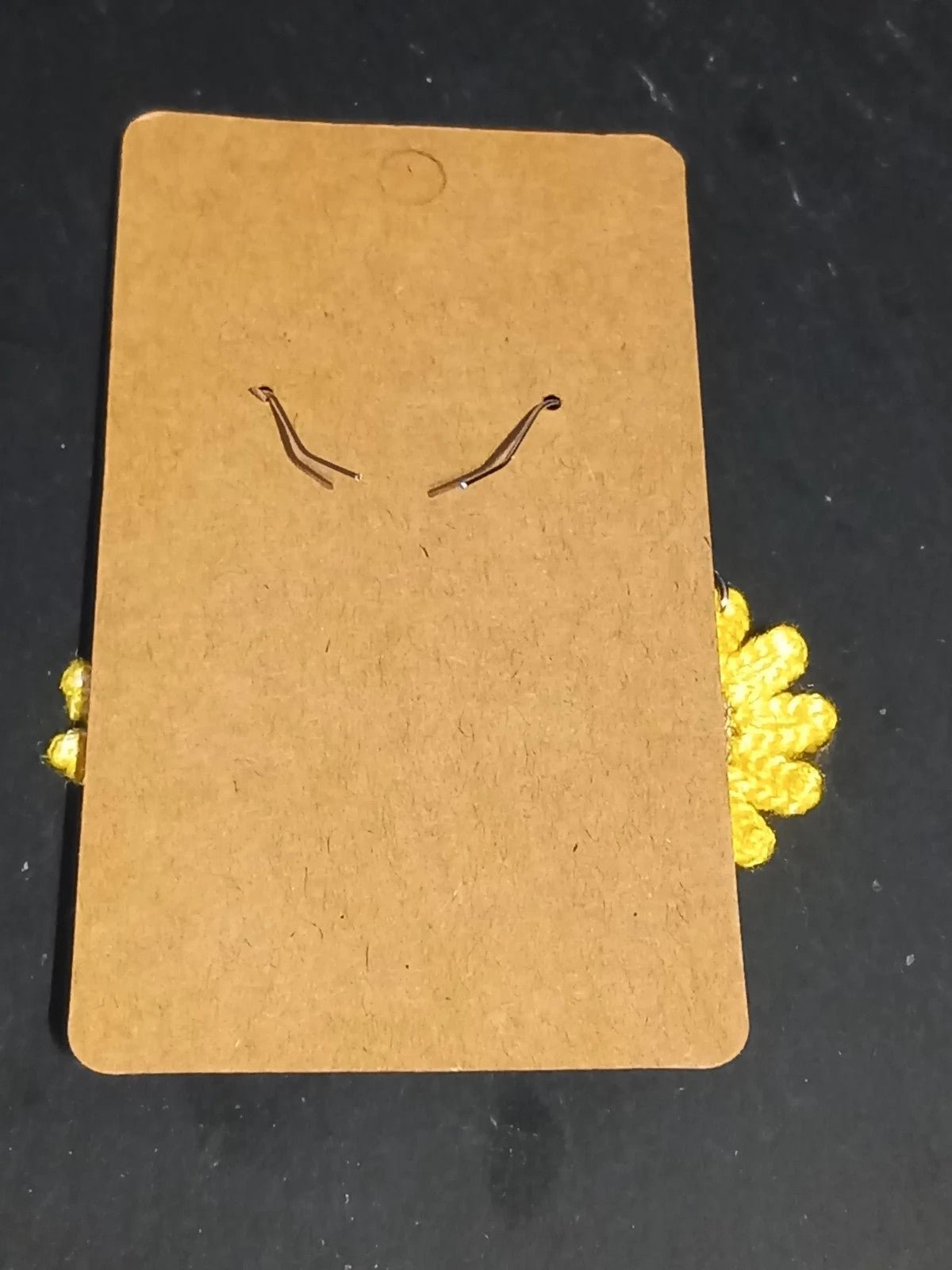 Sunflower crochet Earrings crochet dangly earrings OOAK brand new - Tadley crafts