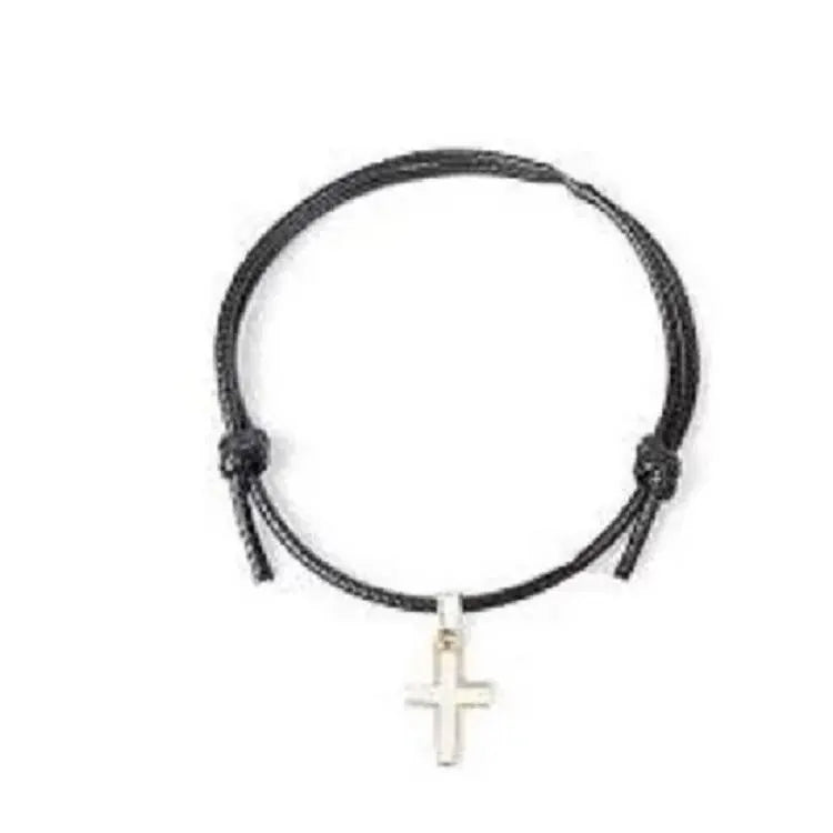 white cross cord bracelet
