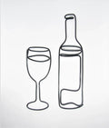 Wine bottle and wine glass wall art sign for home bar New - Tadley crafts